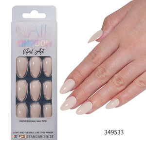 Gel Hecho a Mano en Forma de Almendra, Uñas Artificiales a Presión de Color Sólido para Salón de Arte de Uñas para Aplicación en los Dedos, 32 Unidades - Product Image 4