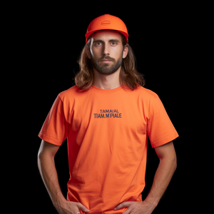 T-<span class=keywords><strong>shirt</strong></span> pour <span class=keywords><strong>homme</strong></span> personnalisé en coton 100% avec impression sérigraphique, teinture pigmentée couleur <span class=keywords><strong>orange</strong></span>, 200 g/m², poids lourd - Product Image 1