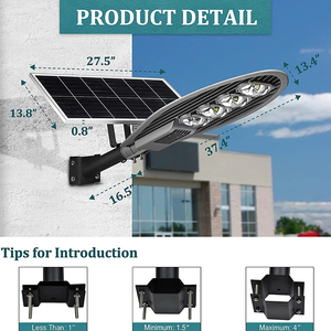 Ip65 Étanche En Plein Air <span class=keywords><strong>Lampadaire</strong></span> 50W 80W 100W 150W 200W Tout En Un Led Intégré Solaire Rue Lumière - Product Image 3