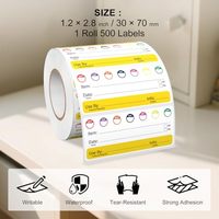 Étiquette alimentaire personnalisée avec logo, durée de conservation, 30x70 mm, autocollant en vinyle amovible, inscriptible, pour congélateur, boîtes, boîtes en plastique, bocaux en verre, emballage