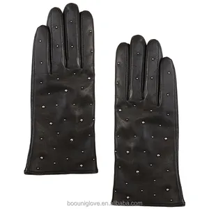 Nuevo diseño y moda táctil screenwomen guantes de cuero para mujer invierno moda conducción guantes y mitones