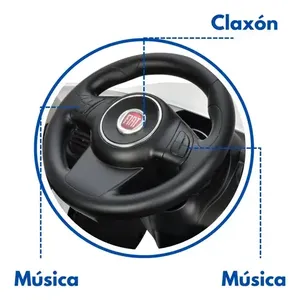 Fiat Ride-On per bambini spingere l'auto con musica elettrica a 4 ruote girello per bambini di 2-4 anni incoraggia il gioco e il divertimento - Product Image 4