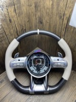Volant en alcantara et fibre de carbone avec éclairage LED, compatible avec Benz E63 S63 G63 G65 A45 W205 W204 W222 W221 W223 W213 GTS GLA GLB GLC GLE GLS