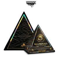Neues Design Leere 3,5g 7g 28g Schwarze Grüne Mylar-Beutel mit Klarsichtfenster Spezielle Form 8th Gestanzte Pyramiden-Mylar-Beutel und -Schachteln
