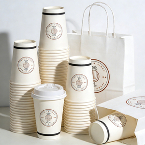 แก้วกาแฟกระดาษแบบใช้แล้วทิ้ง รีไซเคิลได้ ผนังสองชั้น พร้อมฝาและปลอกหุ้ม - Product Image 2