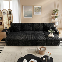 Huichen Hogar personalizado en forma de U plegable esquina plegable sofá cama extraíble para sala de estar sofá viene cama modelo de lujo con almacenamiento