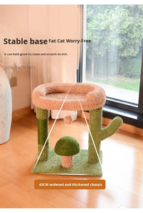 Üstün konfor odaklı Modern ahşap kedi ağacı kulesi çevre dostu yumuşak kedi salon yükseltilmiş Platform ev kedi uyuklayan karton - Product Image 6