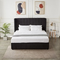 Meubles de luxe personnalisables Tissu de velours populaire Cadre de lit King Size par un fournisseur chinois expérimenté