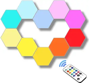 Aoying Größeres Bild anzeigen Zum Vergleich hinzufügen Teilen Sie Smart LED Home Wand leuchte Hexagon Panels Touch Lights Fernbedienung Smart