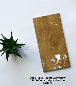 تصميم جديد لسلسلة البلاط الفسيفسائي البورسلين الأصفر بنمط اللوحات الزيتية، بلاط غير زلق بسمك 8 مم للفنادق والمطابخ وجدران الفناء والمستودعات - Product Image 4