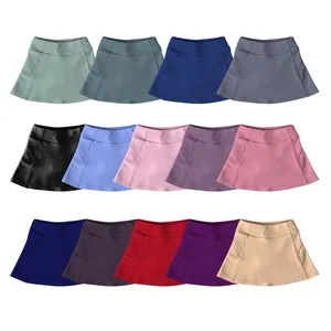 Lulu OEM / ODM Custom Children Yoga Pants Solid Color High Elasticity Short Skirt Pants 2023