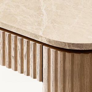 <span class=keywords><strong>Table</strong></span> basse Byron Emperador de RH, buffet en bois cannelé avec armoire de rangement, meuble moderne pour l'entrée du salon - Product Image 4