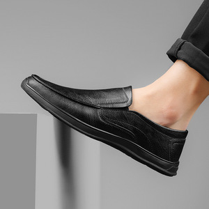 Nouvelles chaussures en cuir véritable pour hommes, printemps |   Chaussures décontractées tendance à enfiler en cuir |   Chaussures décontractées tendance - Product Image 3
