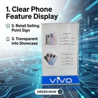 Présentoir de Comptoir Personnalisé en Métal pour Téléphones, Épaisseur de Panneau 3mm, Montage Facile, Idéal pour Promotion en Magasin de Téléphonie Mobile