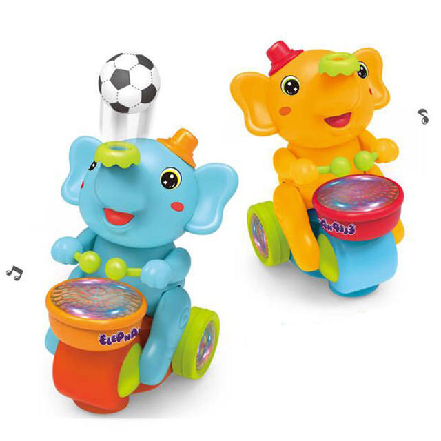BGL Universal Wheel Electric Blowing Ball Elephant Light up Plastic Suspended Battery Operated Musical Toy for Kids