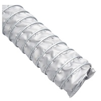 Tuyau d'évacuation flexible résistant à la chaleur pour systèmes CVC, en tissu de fibre de verre ignifuge, résistant à 450°C, style à serrage