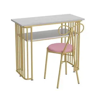 China Export Marble Custom Color Nail Trimming Table Modern Economy Manicure Table and Chair Set