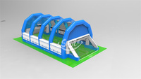 Terrain de football gonflable géant en PVC personnalisé, stade sportif, stade de football gonflable, terrain de stade avec tente et arche