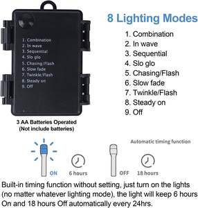 Guirlande de Noël lumineuse Hausse avec support métallique, pré-éclairée, grand nœud doré, pommes de pin, fonctionne sur piles, 40 LED, pour la fête - Product Image 6