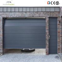 Porte de garage moderne en aluminium isolé MULTI-TEINTES avec porte latérale et moteur latéral pour usage extérieur, dotée de fonctions antivol