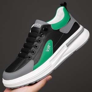 Zapatos Casuales de Piel Genuina para Hombre, Primavera-Otoño, Negros y Blancos, Suela Gruesa, Antideslizantes, para Uso en Exteriores - Product Image 1