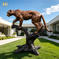 Statue de panthère en bronze grandeur nature, sculpture de faune pour la décoration de villas de luxe et de jardins