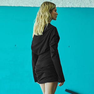 Nuovo Abito Tinta Unita con <span class=keywords><strong>Spalla</strong></span> Asimmetrica, Sexy, Vita Naturale, Slim, Casual, Primavera-Estate - Product Image 6