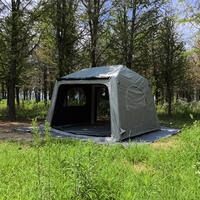 Abri de camping gonflable avec auvent intégré, en tissu anti-déchirure, pour un espace de vie confortable, idéal pour le camping en extérieur