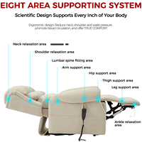 CJSmart Home Lift Chair Recliners Lay Flat Dual OKIN Motor Sofa inclinable électrique moderne avec poche latérale pour personnes âgées