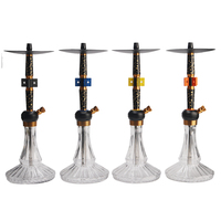 Ensemble de chicha en verre de 55 cm avec motifs de cartes, vente en gros, chichas en alliage d'aluminium, accessoires personnalisés pour chicha