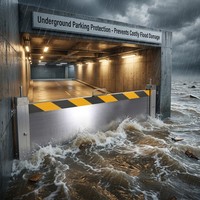 Sistema de Barrera Contra Inundaciones de Acero Inoxidable, Protección Impermeable Contra Inundaciones, Puerta Desmontable Contra Inundaciones para Sótano, Garaje, Diseño Personalizado