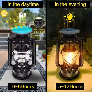 Luminária Pendente Industrial de Metal Preto com Lâmpada Edison Vintage e Sensor de Luz para Uso em Acampamentos - Product Image 3