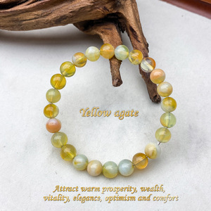 Pulsera DAISY xiaod, de ágata amarilla natural, es una joya de cristal que atrae calidez, prosperidad, riqueza y vitalidad. - Product Image 1