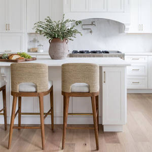 Kursi Bar Kayu Rotan Luar Ruangan, Tinggi, Dapat Ditumpuk, untuk Dapur, Patio, dan Konter, Pesanan Grosir Kustom - Product Image 6