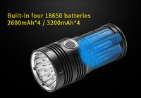 Lampe torche tactique LED étanche rechargeable par USB TYPE-C Shingel 80w 8000lm 18LED avec batterie externe