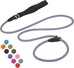 Heavy Duty Pet Training Leash Soft Nylon Metal Clip Tactical Dog Leash Anti-Tangle Mechanism Slip Dog Rope Leash - Product Image 1