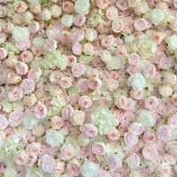 Panel Bunga Dinding Buatan Tangan NI Warna Pink, Latar Belakang Bunga Mawar Sutra Mewah dan Peony untuk Dekorasi Panggung Acara Pesta Pernikahan