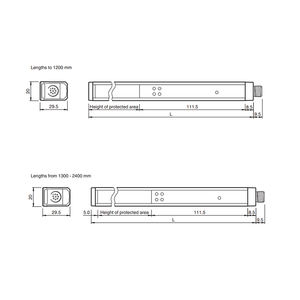 Capteur photoélectrique multi-faisceaux Pepperl + Fuchs P + F d'origine neuf, rideau lumineux de sécurité SLCS30, montage polyvalent 2 - Product Image 5