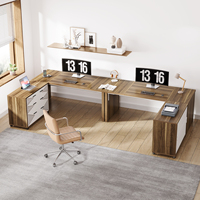 Tribesigns moderne luxe en forme de l bureau de direction table de bureau exécutif ascenseur bureau haute technologie bureau de direction