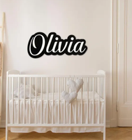 Plaque nominative en acrylique découpée sur mesure, logo en lettres cursives, ornement mural pour la maison et la chambre
