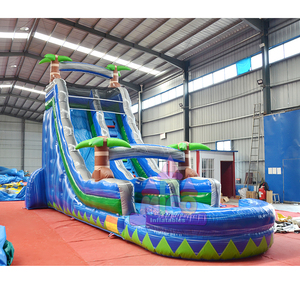 Castillo Inflable Acuático para Fiestas de Entretenimiento al Aire Libre para Adultos, Tobogán Acuático Tropical Inflable con Piscina - Product Image 3