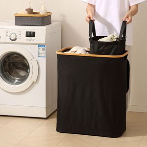 Nuevo Cesto de Ropa Sucia de Bambú Mejorado, Cesta Organizadora, Cesta para Recoger Botellas Vacías, Cesta de Reciclaje, Cesto para Ropa Sucia - Product Image 2