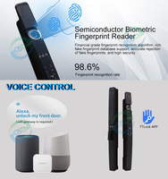 TTLock App 3D Reconnaissance faciale Serrure de porte intelligente mince avec interphone vidéo Wifi Empreinte digitale numérique pour porte en verre