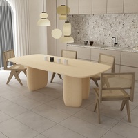 Table à manger en bois de style nordique minimaliste et un ensemble de quatre chaises multifonctionnelles, design moderne, convient aux restaurants