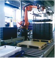 Robot Paletizador de 4 Ejes con Capacidad de Carga de 120 kg, PLC y Motor, Alcance de 2500 mm, Sistema Industrial Automático de Empaquetado y Apilado