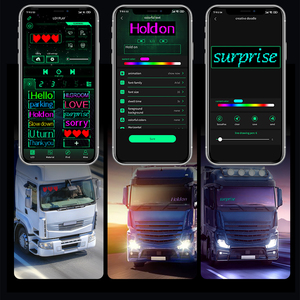 64*20 96*20 Xe Kính Chắn Gió Màn Hình LED Tự Làm Ứng Dụng Điều Khiển Từ Xa Chỉ Số Ánh Sáng Ma Quỷ Của Mắt Xe Xe Tải SUV Hoạt Hình Trang Trí Ánh Sáng - Product Image 4