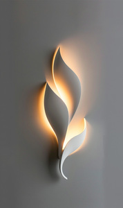 Lampe murale LED moderne en acier imprimée en 3D, forme spirale en métal bleu, design personnalisable, usage résidentiel, étanche, à intensité variable - Product Image 2