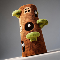 Tour pour chat 3D en forme de tronc d'arbre, 90 cm, moderne, classique, écologique, pliable, facile à assembler, extra haute, 3 marches en forme de champignon, en pin de luxe