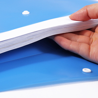 Carpeta de plástico Foska A4 y FC para oficina escolar, sobre de archivo, bolsa transparente para documentos, carpeta de archivos impermeable de PP con cierre a presión