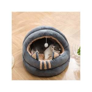 Niedliche Katze geschlossenes Schlafs ofa mit Plüsch Ball Tart-förmigen Polyester Interactive <span class=keywords><strong>Pet</strong></span> <span class=keywords><strong>Dog</strong></span> und Cat Bed Toy - Product Image 4
